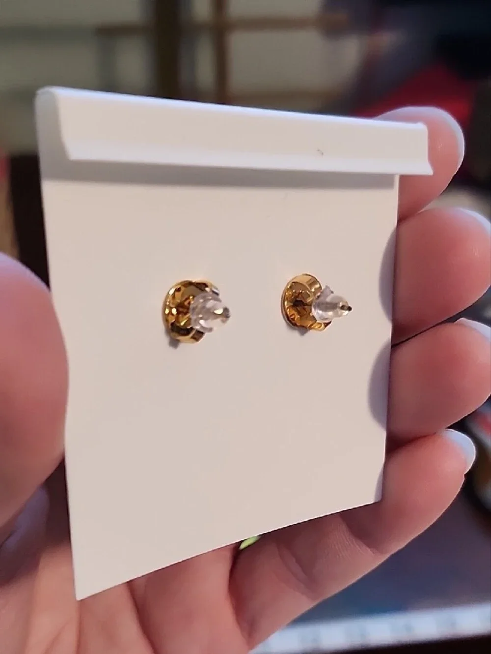 Tory Burch Gold and Black Enamel Logo Round Stud Earrings